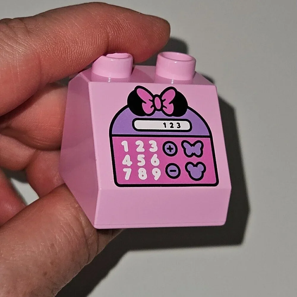 3 Lego Duplo Bricks Pink Minnie Mouse Cash Register Orange Pitcher Sandwiches